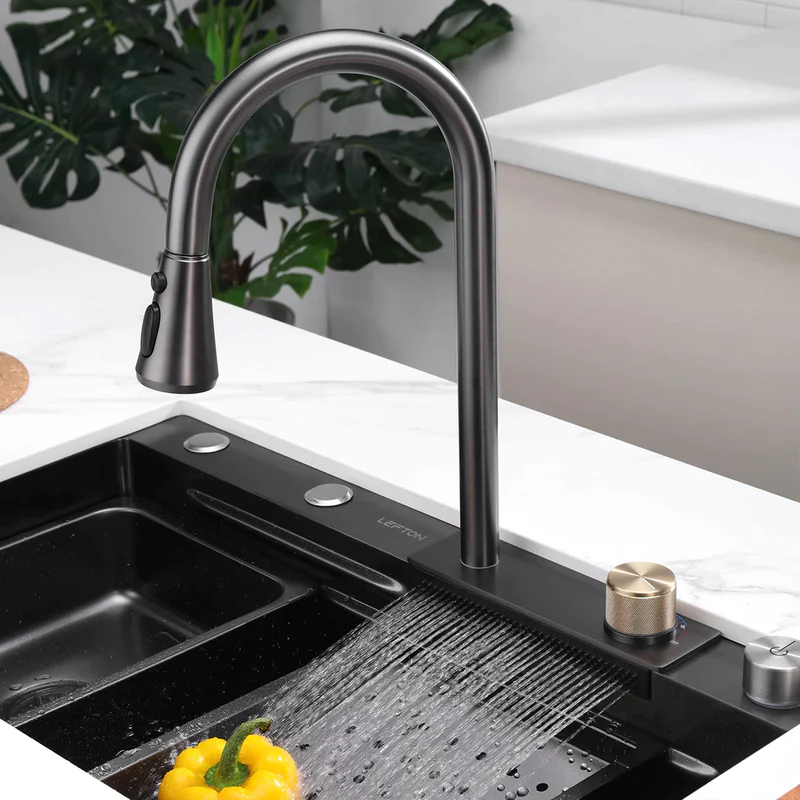 Black Clarina Drop In Kitchen Sink With Accessories LESonline Black clarina drop in kitchen sink with accessories lesonline