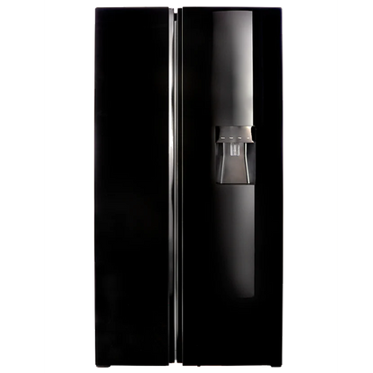 Defy 496Lt Black Glass Side by Side WD Fridge - DFF456