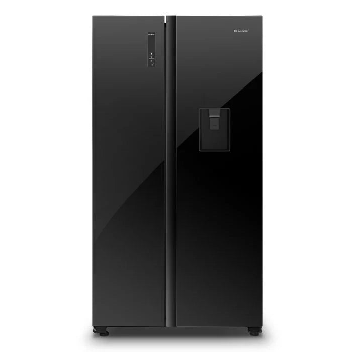 Hisense 514l Side By Side Fridge, Black Glass H670SMIB-WD