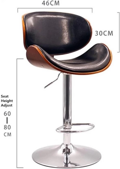 Leather Bar Chair  (Finish Colour - Black)