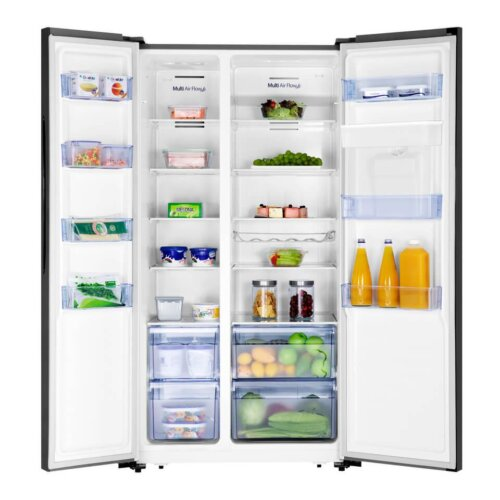 Hisense 514l Side By Side Fridge, Black Glass H670SMIB-WD