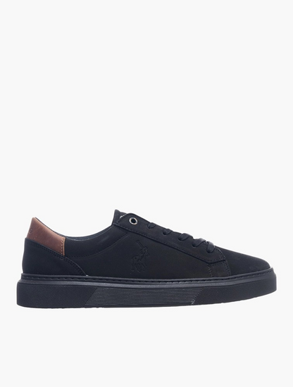 Polo Black Deboss Lace Up Sneakers