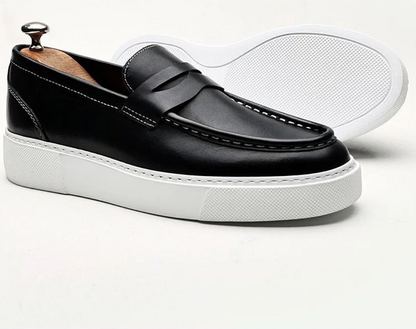 LIZZIO-Black Ben Leather Loafers