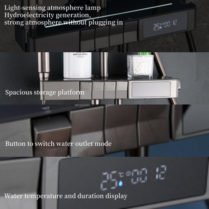 multi-function split-flow rain shower faucet set