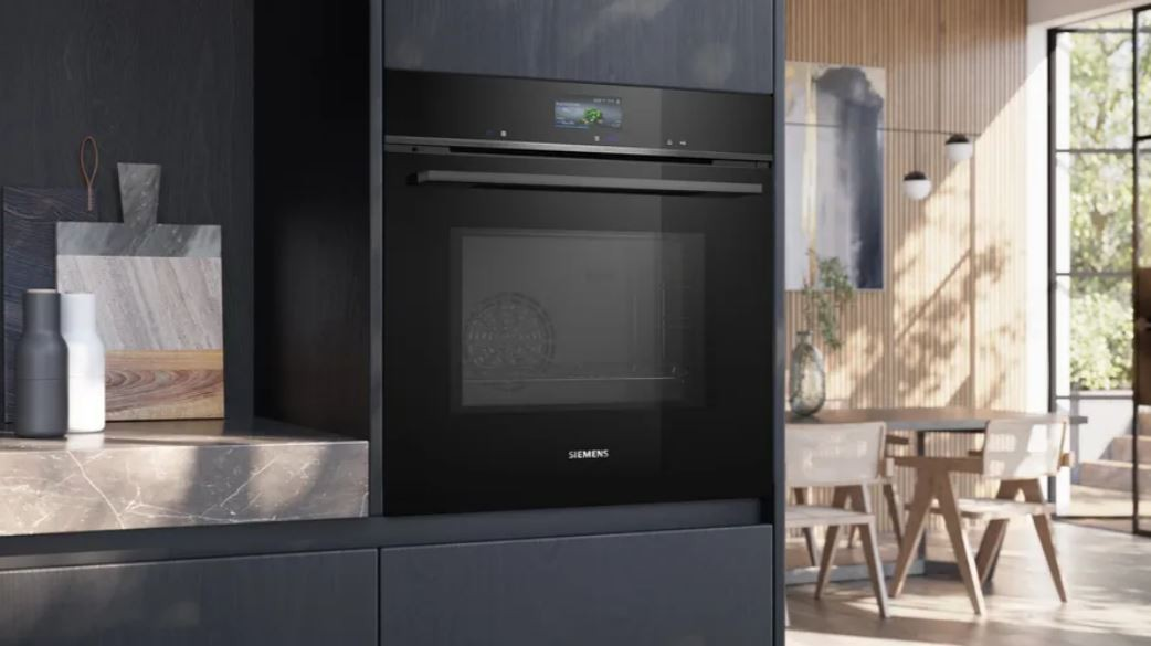 Siemens iQ700 60cm Black Built-In Combi Microwave Oven HM736GAB1