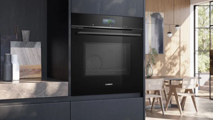 Siemens iQ700 60cm Black Built-In Combi Microwave Oven HM736GAB1