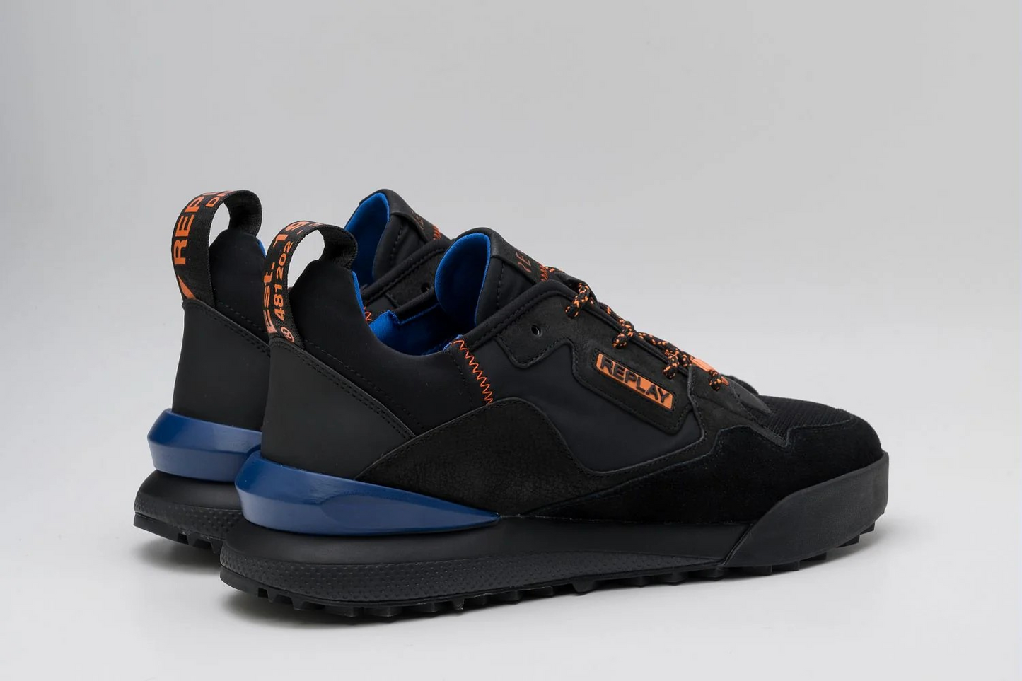 Replay Mens Field Master Shoes Black Orange