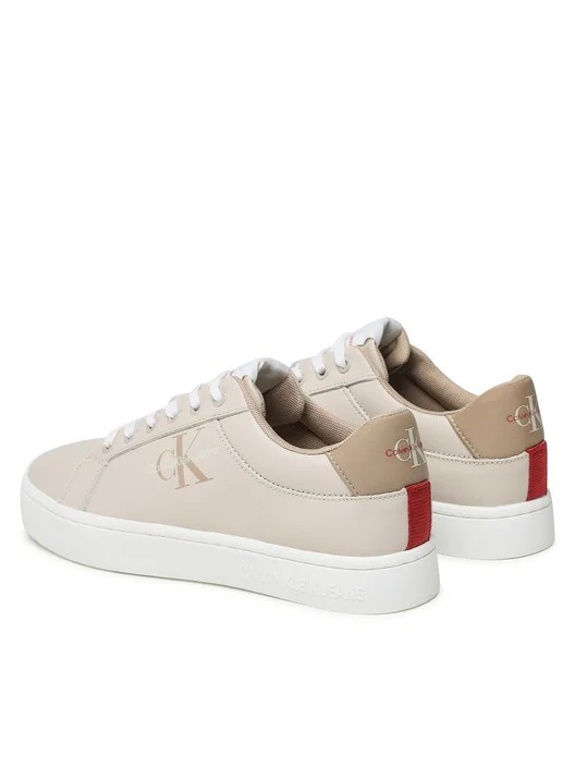 Calvin Klein Classic Cupsole Fluo Contrast Eggshell Travertine/Merlot