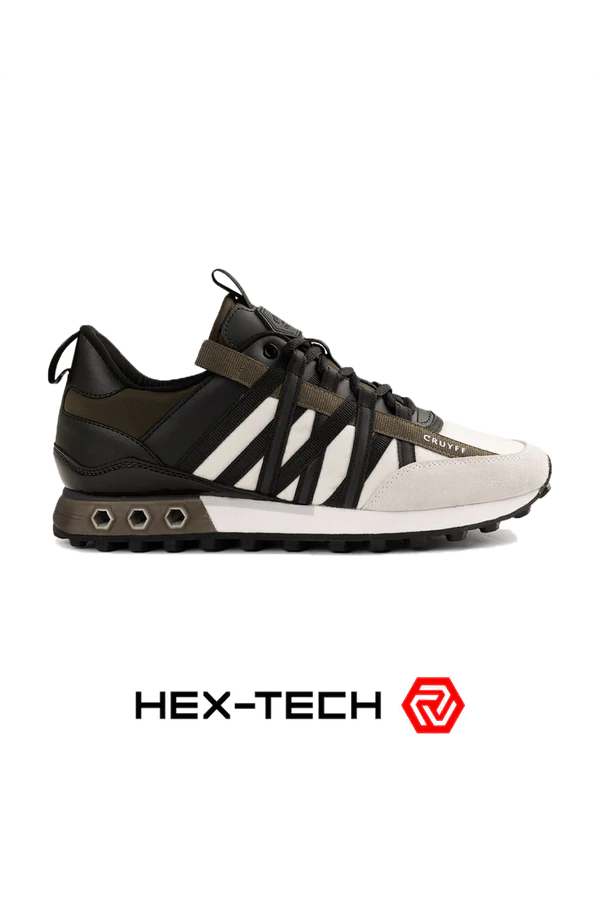 Cruyff Fearia Hex-Tech Sneaker in Off-White/Olive