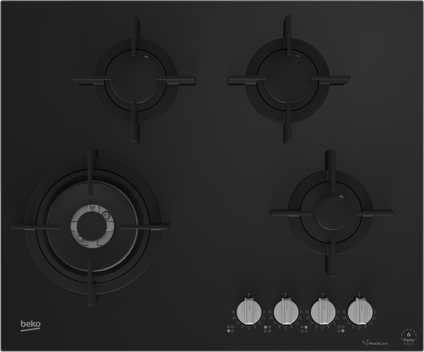 Beko Beyond Range 65cm 4 Burner Black Gas on Glass Hob – MACM11B