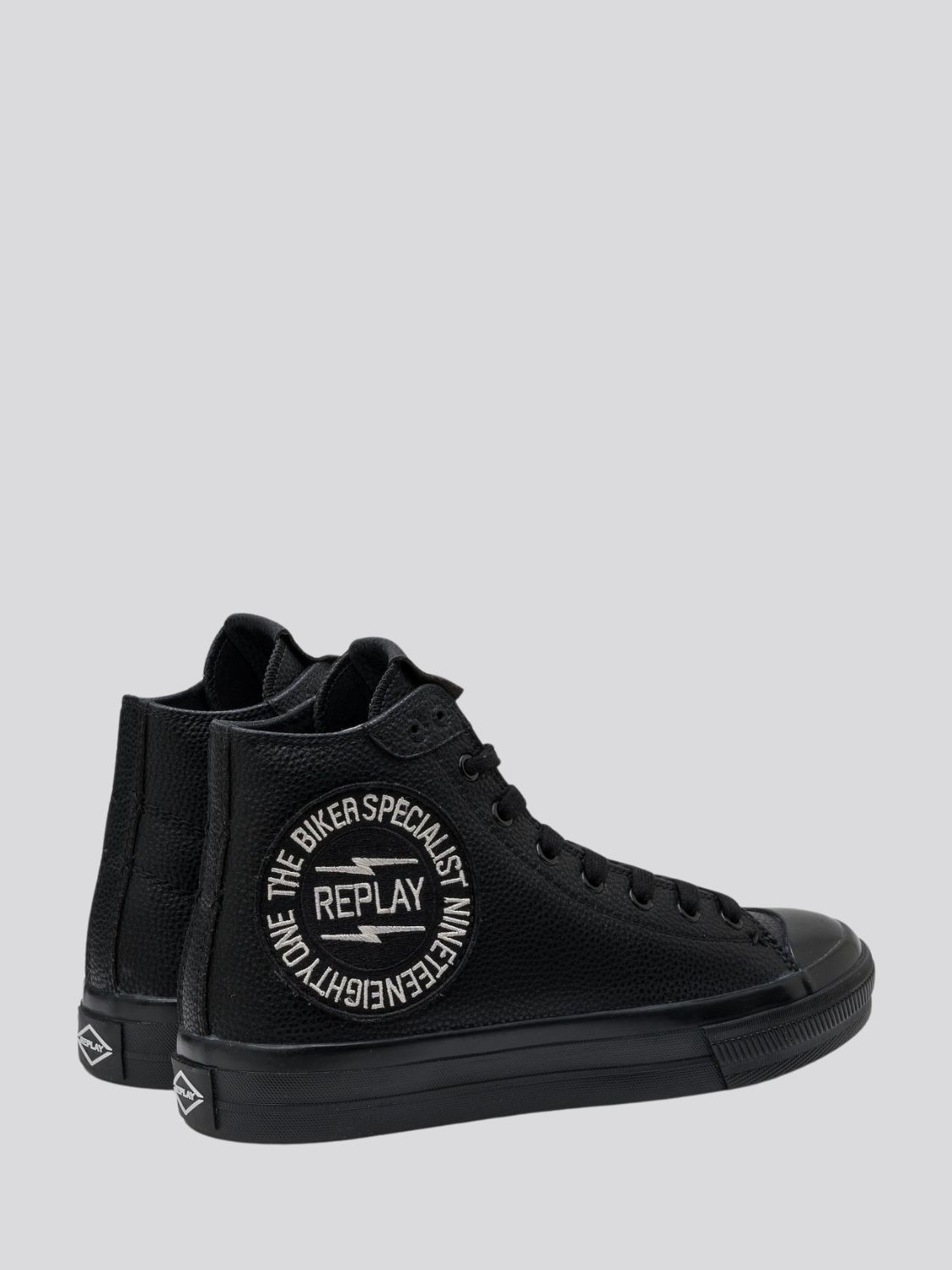 SNAP BIKER MID CUT SNEAKERS WITH LACES