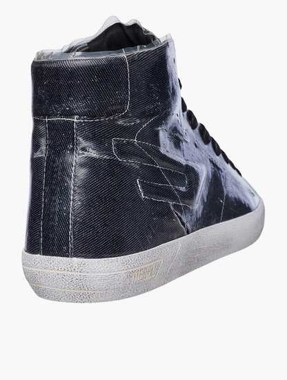 Diesel Black S-Leroji Mid - High-Top Canvas Sneakers