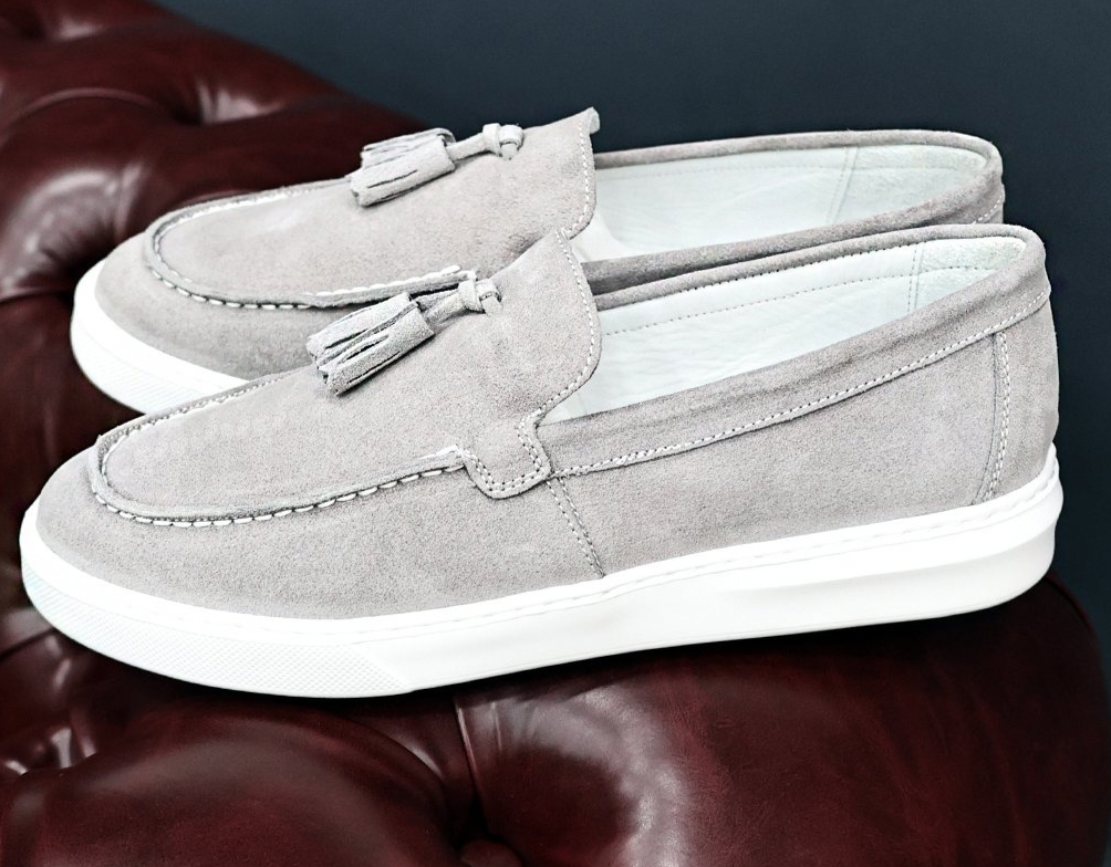 LIZZIO - Grey Suede Don Leather Loafer