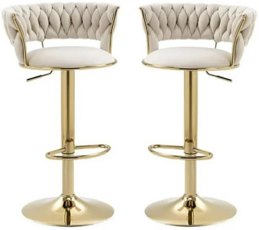 Foam Bar Stool  (Finish Colour - Beige)  set of 2