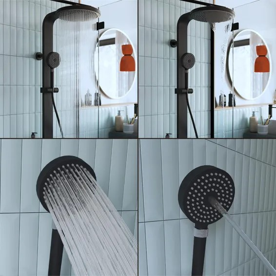 Sensea Neo Shower Column With Mixer Black