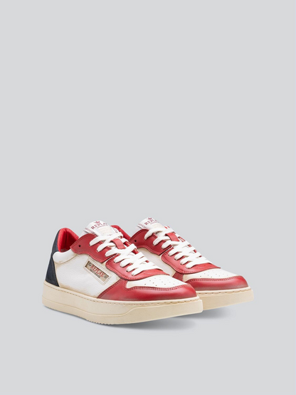 REPLAY -  RELOAD AGED LEATHER SNEAKERS