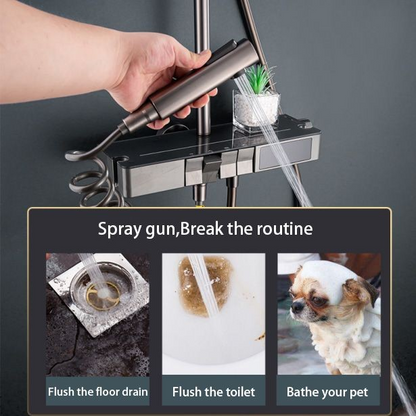 multi-function split-flow rain shower faucet set