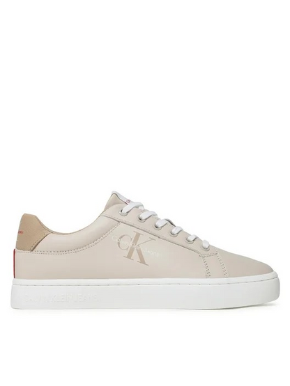 Calvin Klein Classic Cupsole Fluo Contrast Eggshell Travertine/Merlot