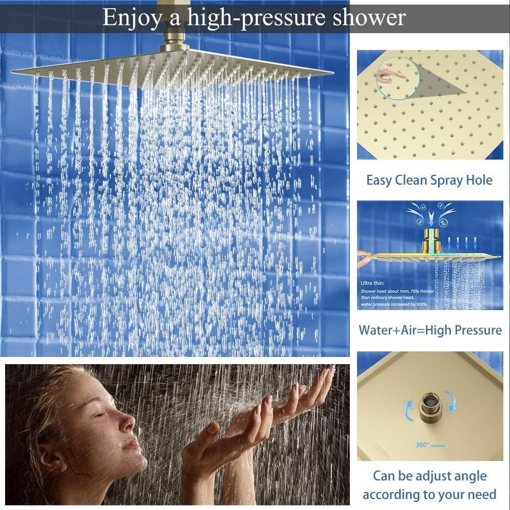 20cm Square Shower Sets With Handel Shower