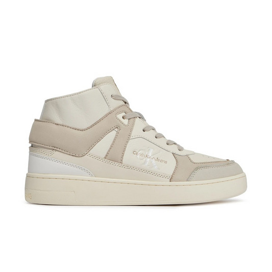 Calvin Klein Basket Cupsole Leather Sneaker - White Multi