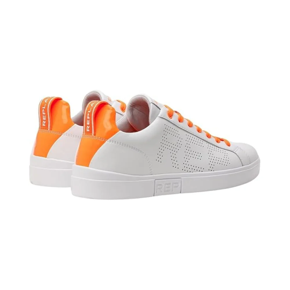 Replay Womens Polys Blink Shoes White And Orange