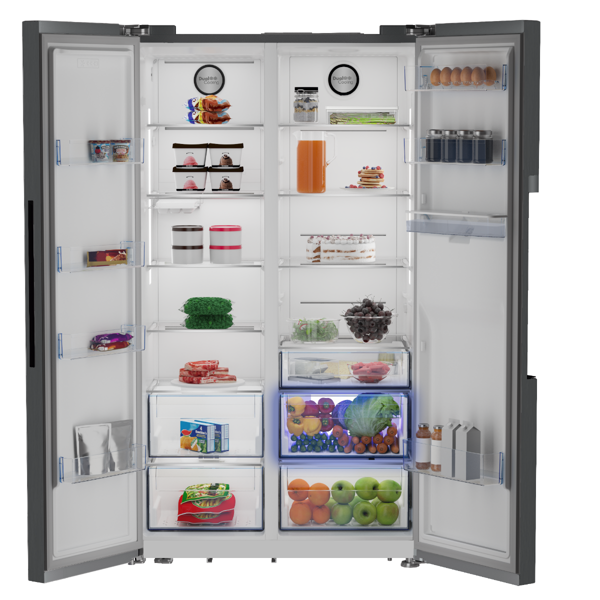 Defy 614l Side By Side Fridge - DFF663