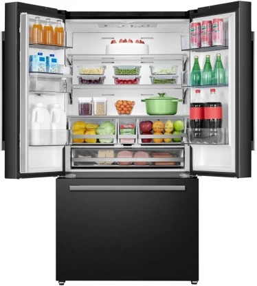Hisense 575 L Frost Free Triple Door Bottom Mount Fridge  (Black, H760FSB-WD)