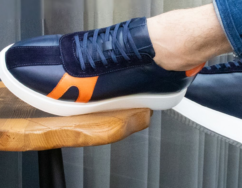 LIZZIO-Navy Blue Rio Leather Sneakers