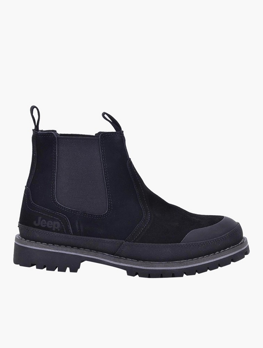 Jeep Black Leather Core Chelsea Boots