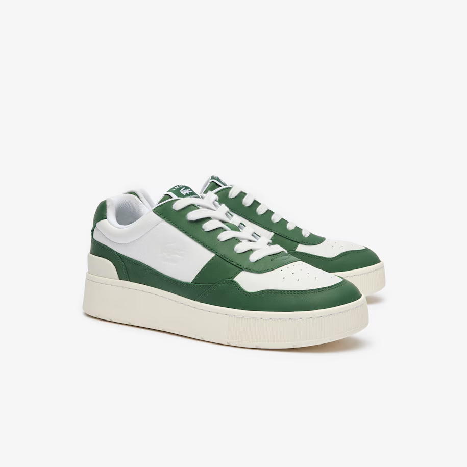 LACOSTE - MEN'S ACECLIP PREMIUM CONTRASTED LEATHER TRAINERS