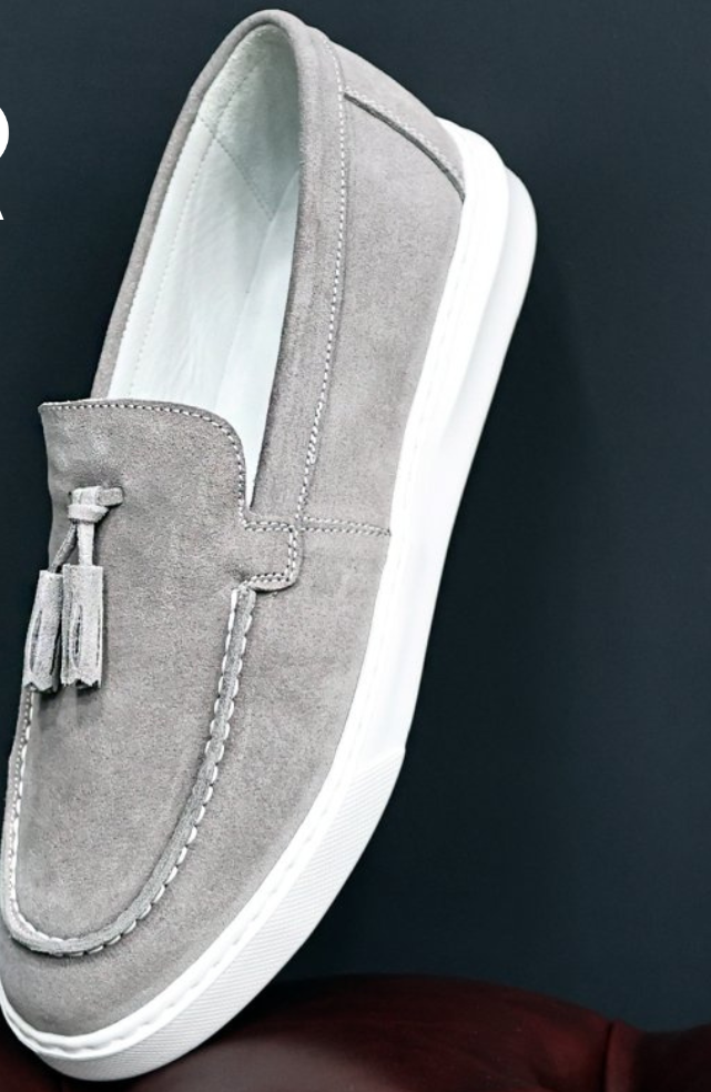 LIZZIO - Grey Suede Don Leather Loafer