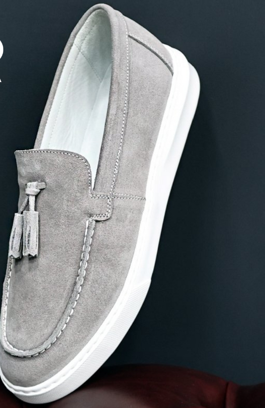 LIZZIO - Grey Suede Don Leather Loafer