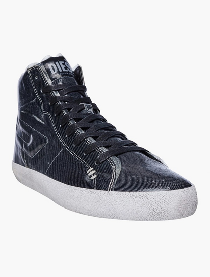 Diesel Black S-Leroji Mid - High-Top Canvas Sneakers