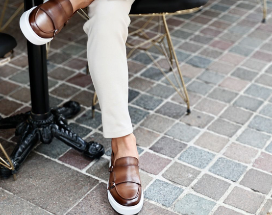 LIZZIO - Brown Space Leather Loafers