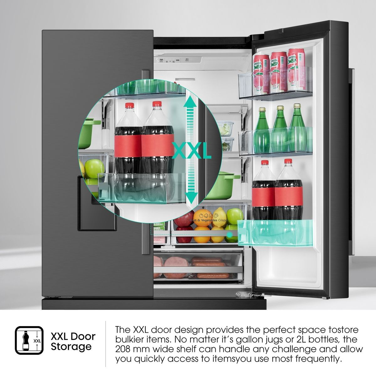 Hisense 575L Smart Frost Free French Door Fridge & Drawer with Inverter  H760FSB-