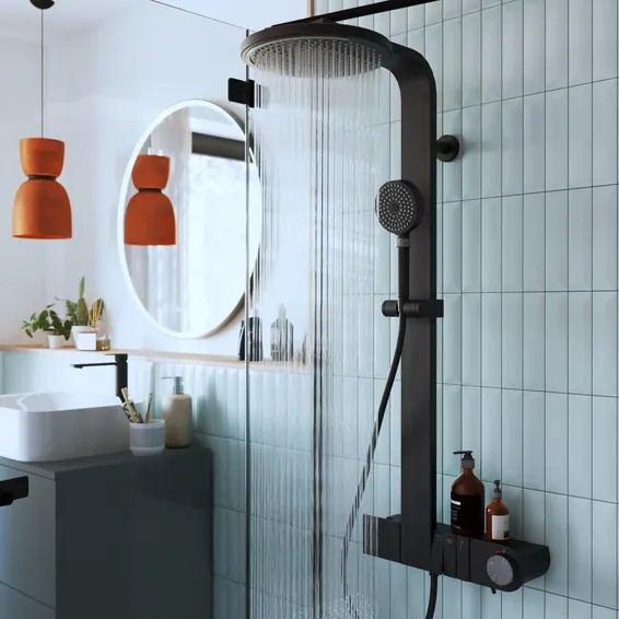 Sensea Neo Shower Column With Mixer Black