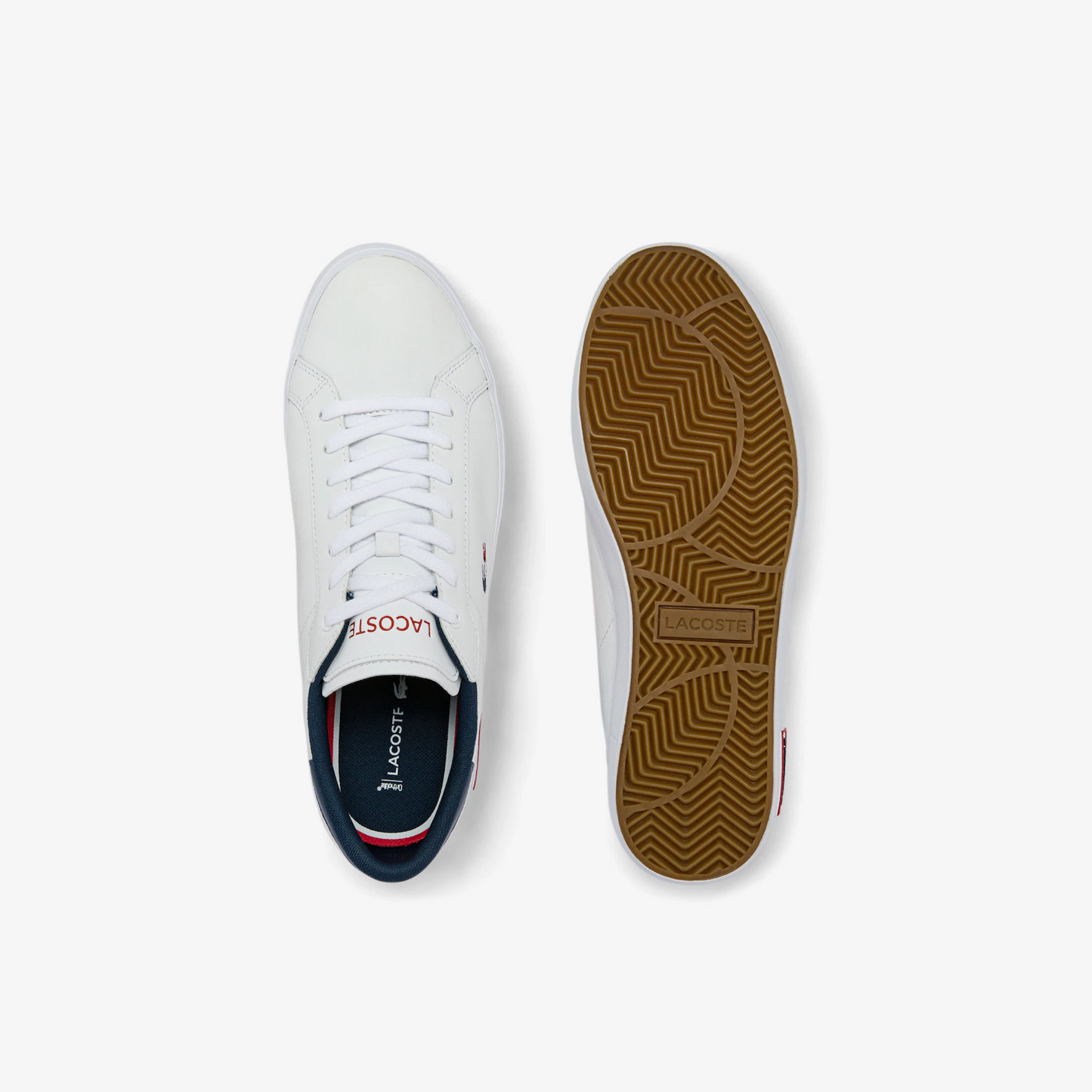 LACOSTE-Men's Powercourt Leather Tricolour Trainers