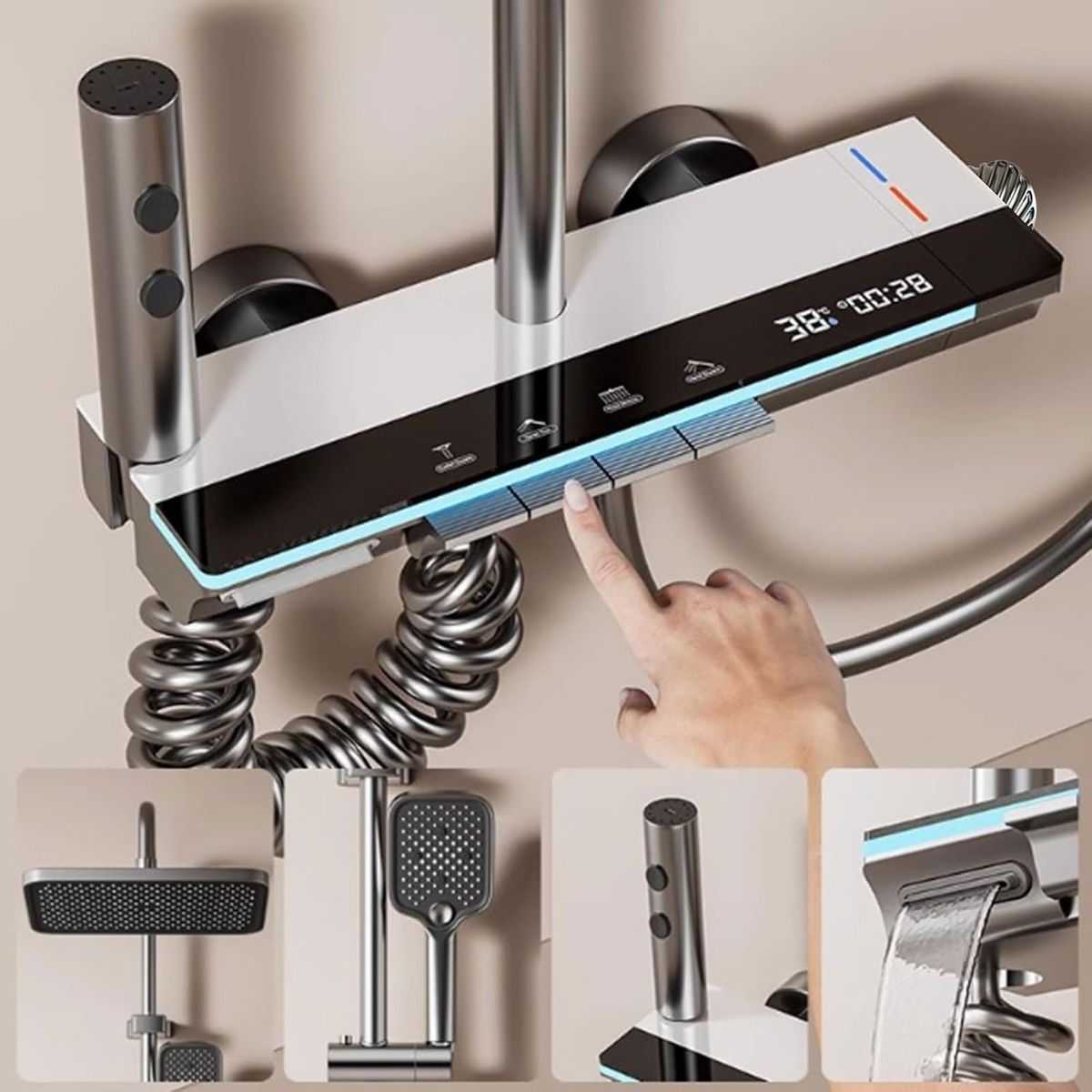 Thermostatic Rainfall Bath Shower