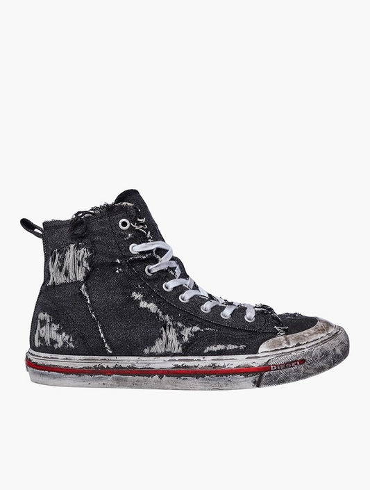 Diesel Black Distressed High Top Sneakers