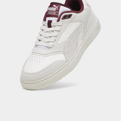 Puma Men's Double Court Cream/Burgundy Sneaker