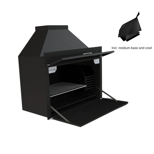 Avalon Built In Braai Complete Steel Black 900mm