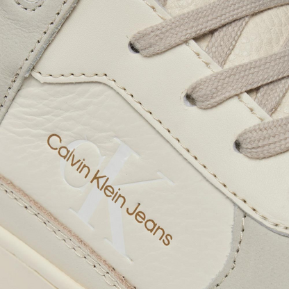 Calvin Klein Basket Cupsole Leather Sneaker - White Multi