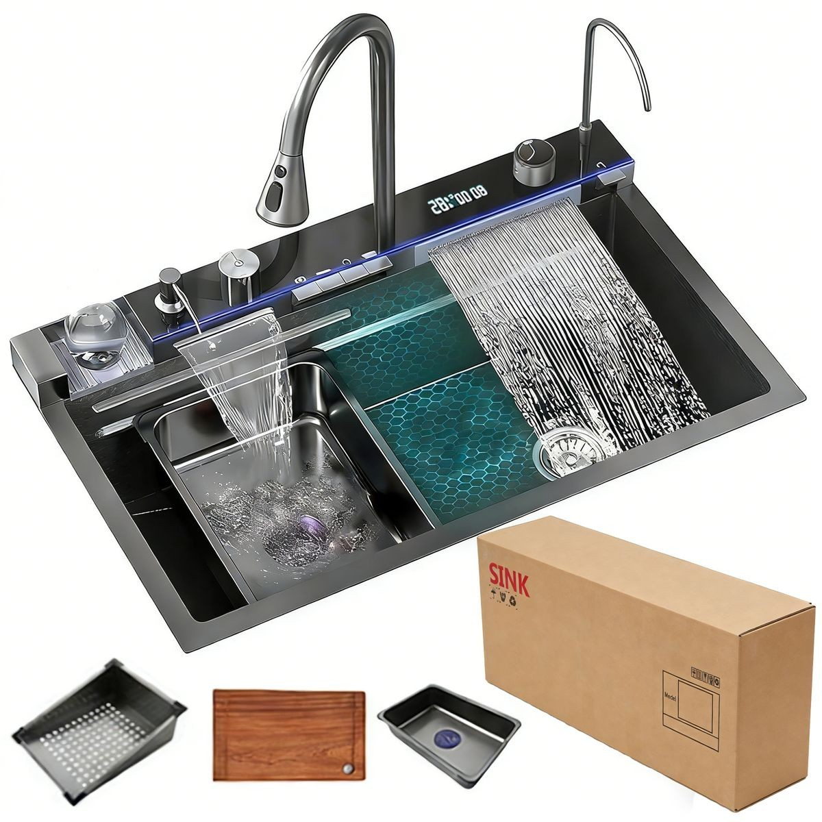Multifunctional Complete Kitchen Sink with LED Display