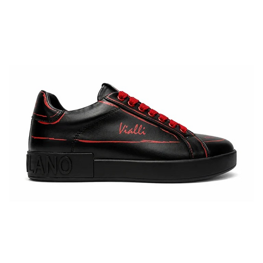 Vialli Rafah Sneakers In Black & Red