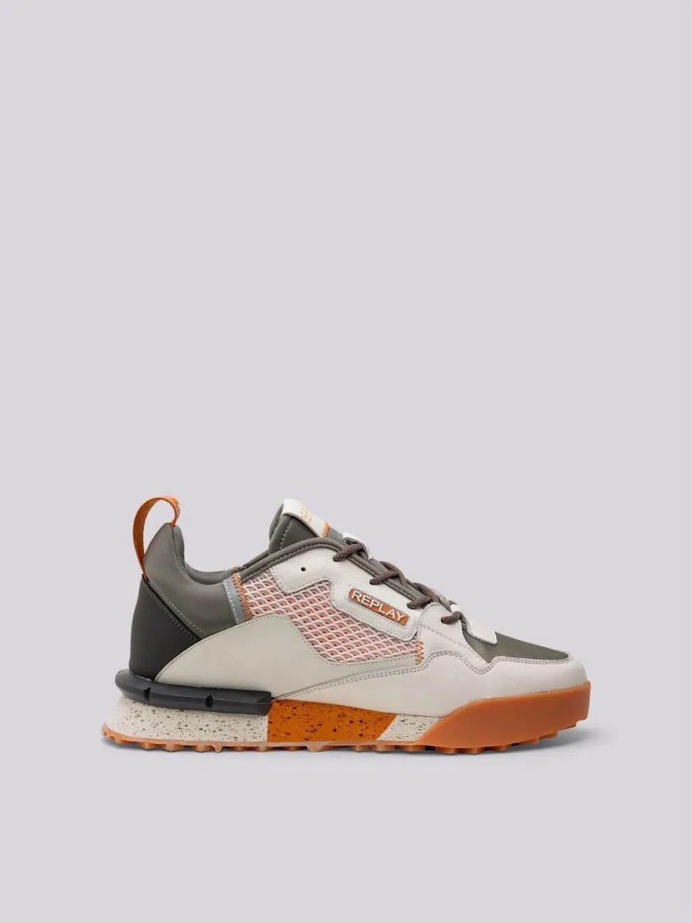 Replay  - Field Classic Grid sneakers in leather and suede