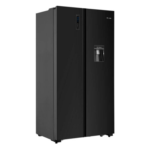 Hisense 514l Side By Side Fridge, Black Glass H670SMIB-WD