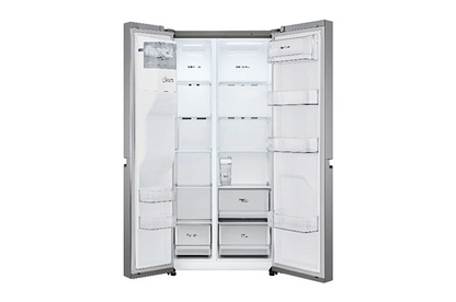 LG Side by Side Refrigerator, Uvnano™, Door Cooling, Multi AirFlow, Smart ThinQ, Platinum Silver Color