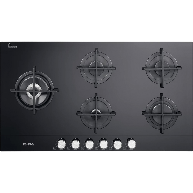 ELBA ELIO95-565CG 90CM 5 BNR GAS ON GLASS HOB