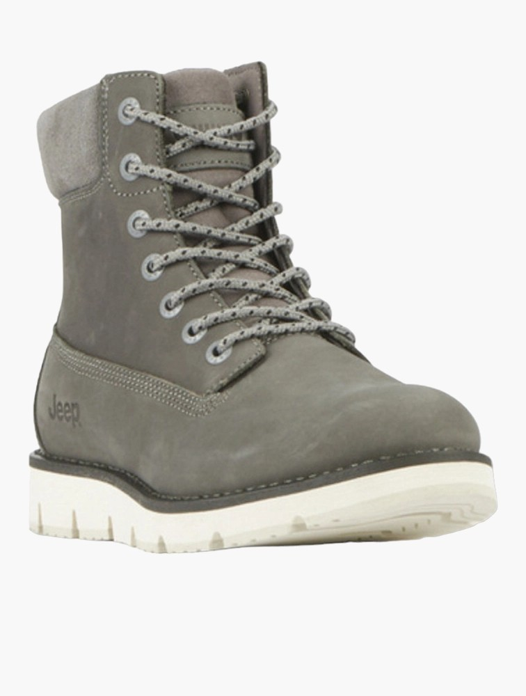 Jeep Grey Lizzard Lace-Up Boots