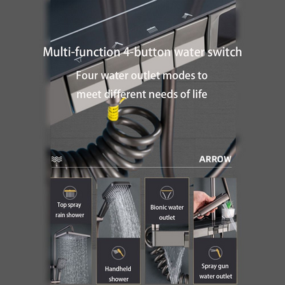 multi-function split-flow rain shower faucet set